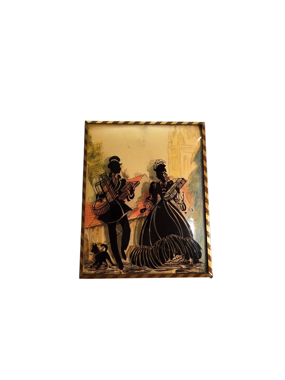 Vintage Black Silhouette Musicians Wall Frame - Cream and Black